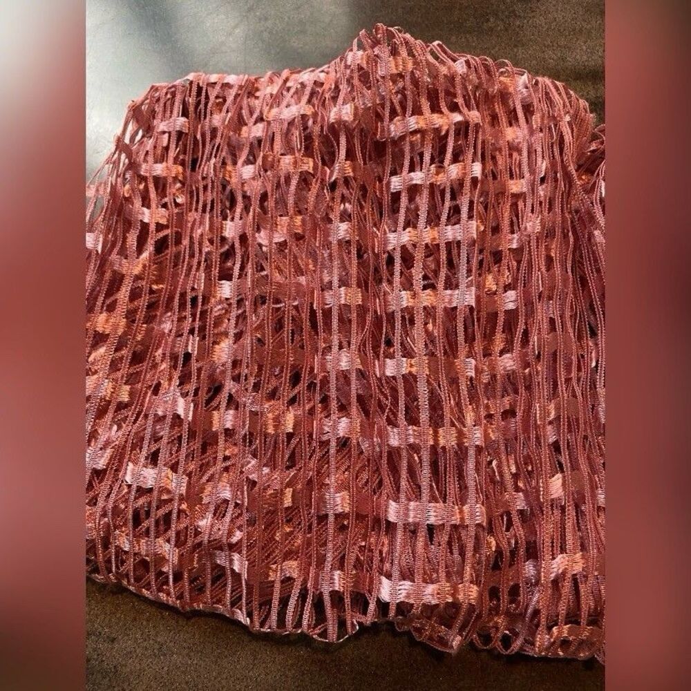 Women’s Scarf Circular Pink Open Weave 70”